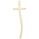 9K Yellow Gold Long Curve Cross Pendant