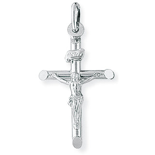 9K White Gold Crucifix Pendant Small