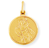 9K Yellow Gold Round St Christopher Pendant