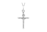 9K White Gold Textured Crucifix Pendant