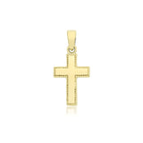 9K Yellow Gold Faceted Edge Cross Pendant