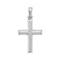 9K White Gold 25mm Plain Cross Pendant