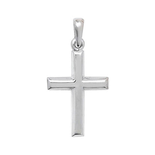 9K White Gold 25mm Plain Cross Pendant
