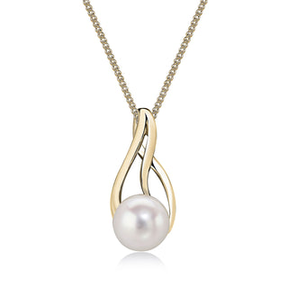 9K Yellow Gold Teardrop Pearl Pendant