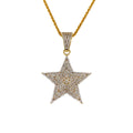9K Yellow Gold CZ Star Pendant