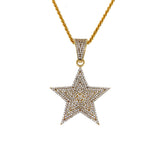 9K Yellow Gold CZ Star Pendant