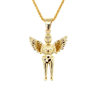 9K Yellow Gold Praying Angel Pendant