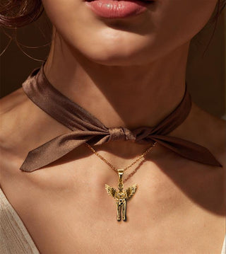 9K Yellow Gold Praying Angel Pendant