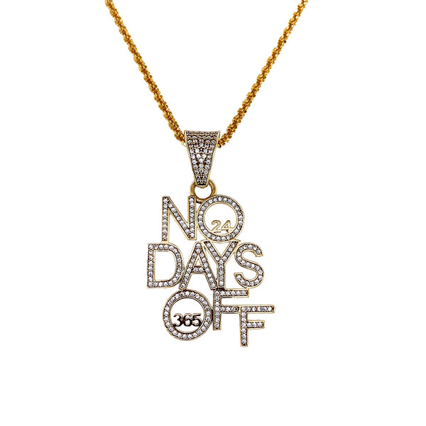 9K Yellow Gold CZ Motto Pendant