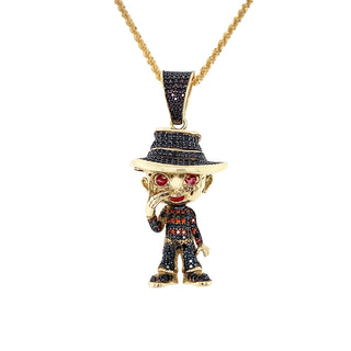 9K Yellow Gold CZ Nightmare Pendant