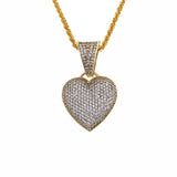 9K Yellow Gold CZ Heart Pendant