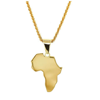 9K Yellow Gold Africa Pendant