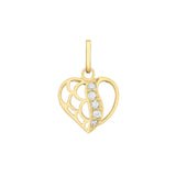 9K Yellow CZ Open-Heart Pendant