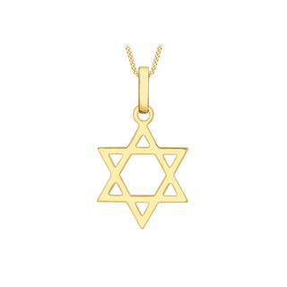 9K Yellow Gold Star Of David Pendant