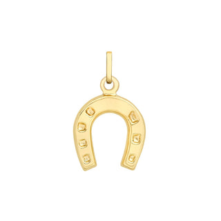 9K Yellow Gold Horseshoe Pendant