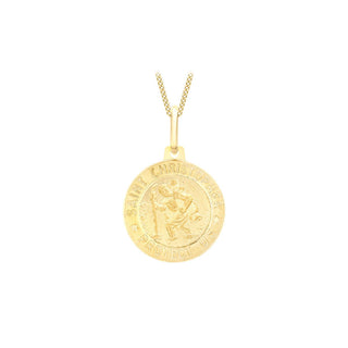 9K Yellow Gold St Christopher Satin Pendant