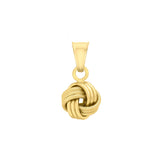 9K Yellow Gold Textured & Polished Knot Pendant
