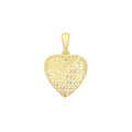 9K Yellow Gold Diamond Cut Heart Pendant