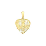 9K Yellow Gold Diamond Cut Heart Pendant