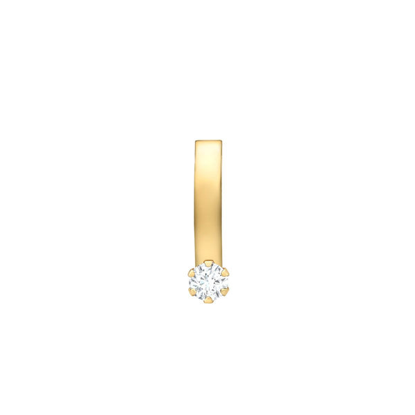9K Yellow Gold CZ Curved Bar Pendant