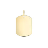 9K Yellow Gold Single-Dog-Tag Pendant