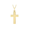 9K Yellow Gold Bevelled-Edge Cross Pendant