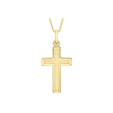 9K Yellow Gold Bevelled-Edge Cross Pendant