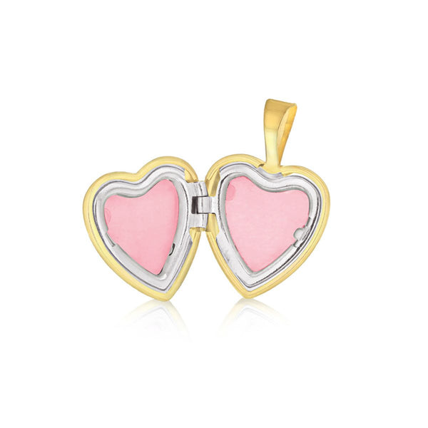 9K Yellow Gold Etched St Christopher 'Heart' Locket