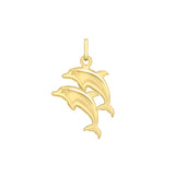 9K Yellow Gold Double Dolphin Pendant