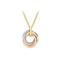 9K 3-Colour Gold Diamond Cut Russian Rings Pendant