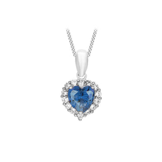 9K White Gold CZ Heart Cluster Pendant