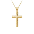 9K Yellow Gold Bark Cross Pendant