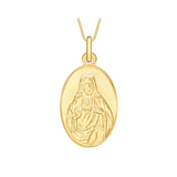 9K Yellow Gold Jesus Sacred Heart Medalion Pendant