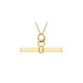 9K Yellow Gold 20mm Square T-Bar Pendant