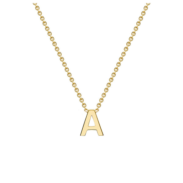 9K Yellow Gold Mini Initial 'A' Pendant