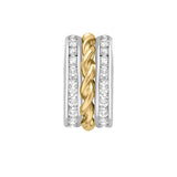 9K 2 Colour Gold CZ + Twirl 3 Ring Pendant
