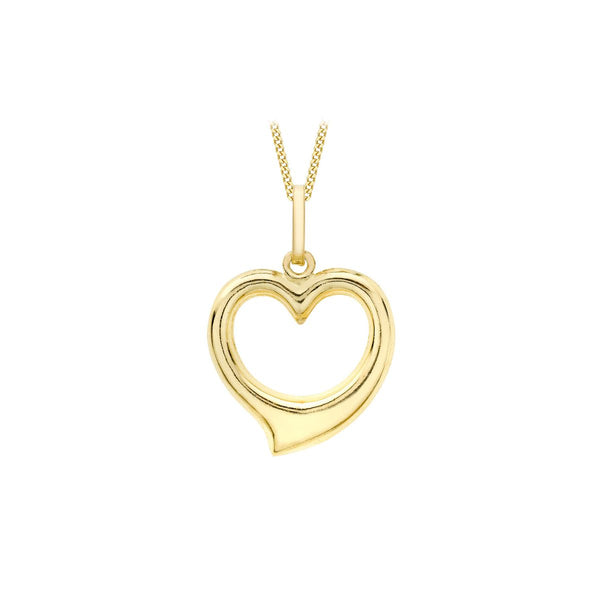 9K Yellow Gold Heart Pendant