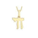 9K Yellow Gold Small Hebrew 'Chai' Life Pendant