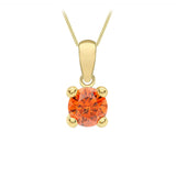 9K Yellow Gold Orange Cubic Zirconia Pendant