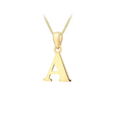 9K Yellow Gold 'A' Initial Pendant