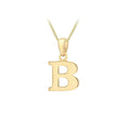 9K Yellow Gold 'B' Initial Pendant