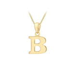 9K Yellow Gold 'B' Initial Pendant