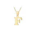 9K Yellow Gold 'F' Initial Pendant