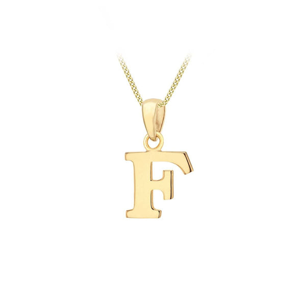 9K Yellow Gold 'F' Initial Pendant