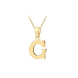 9K Yellow Gold 'G' Initial Pendant