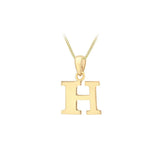9K Yellow Gold 'H' Initial Pendant