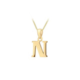 9K Yellow Gold 'N' Initial Pendant