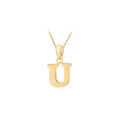9K Yellow Gold 'U' Initial Pendant