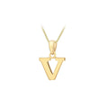 9K Yellow Gold 'V' Initial Pendant