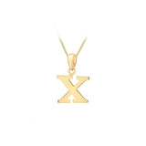 9K Yellow Gold 'X' Initial Pendant